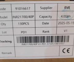 Оригінальний високострумовий літієвий акумулятор EVE INR21700/40P